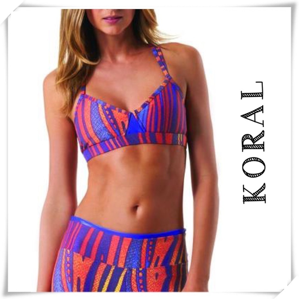 KORAL Strips Reptilia Sport Bra Workout Size XS New